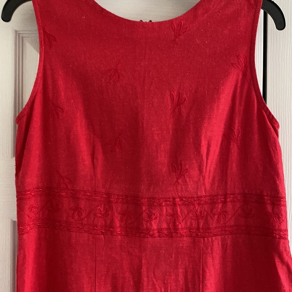 Coldwater Creek Embroidered Linen blend Dress - Size 8